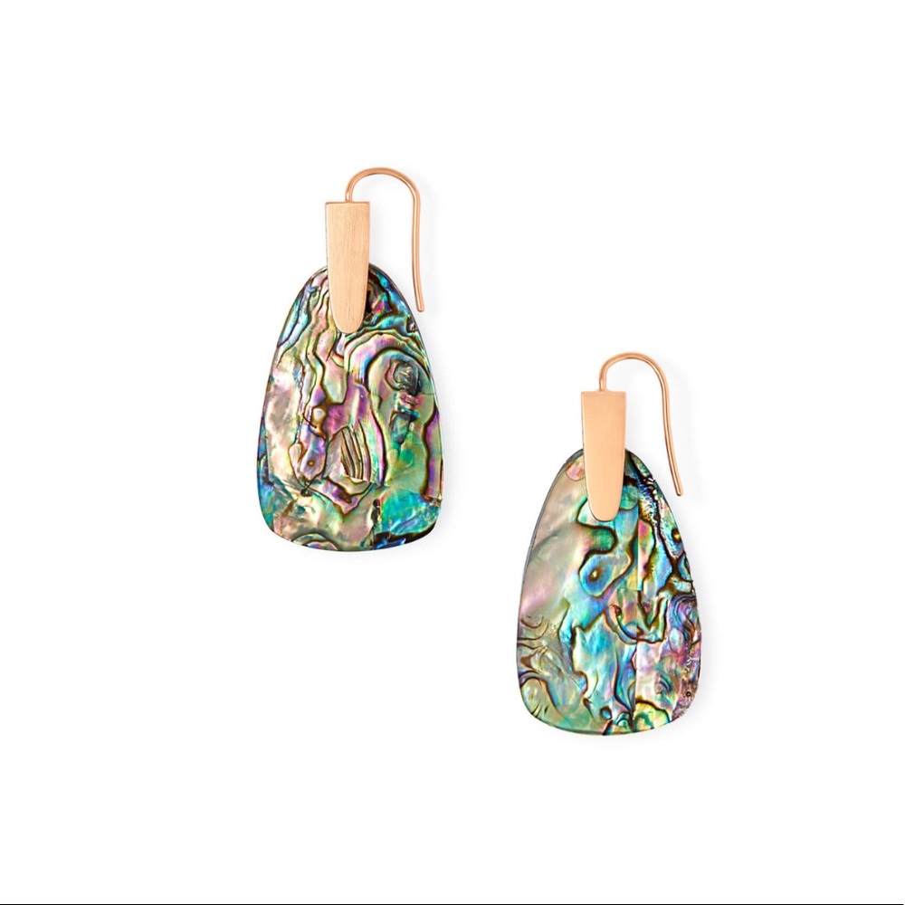 Kendra Scott Marty Rose Gold Drop Earrings Abalone